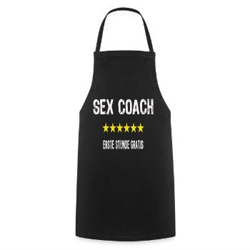SEX SPRUCH - Kochschürze - Schwarz - Vorne - AI Model Male 185 dark (185cm)