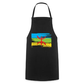Amazigh flag (Amazigh inside) - Cooking Apron - black - Front - AI Model Male 185 dark (185cm)