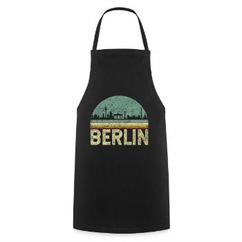 Berlin Skyline Vintage - Kochschürze - Schwarz - Vorne - AI Model Male 185 dark (185cm)