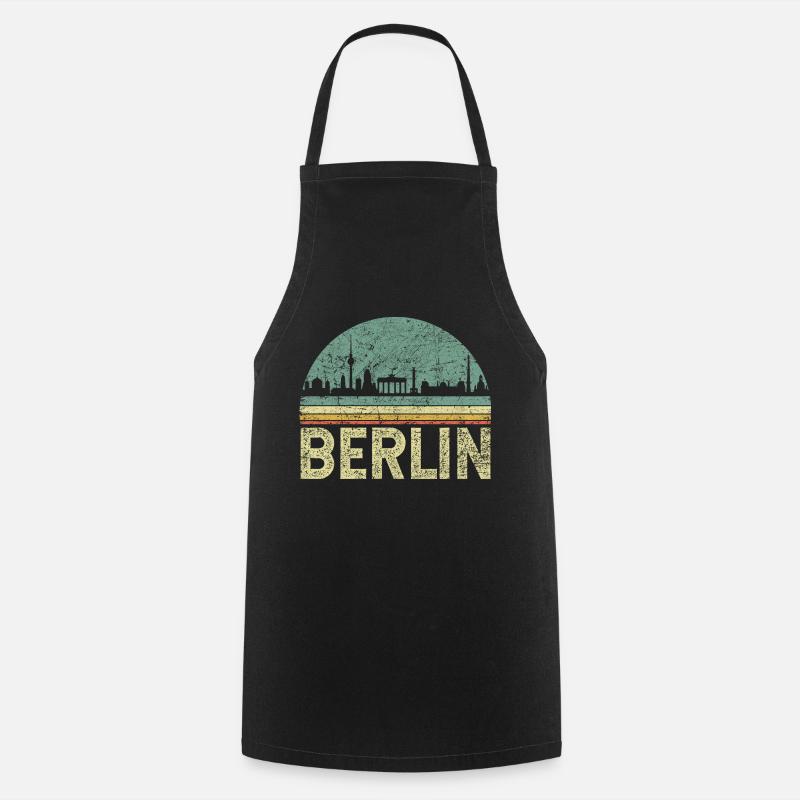 Berlin Skyline Vintage - Kochschürze - Schwarz