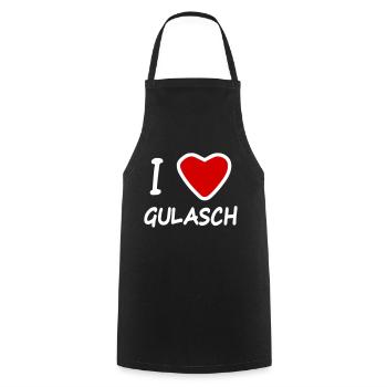 I Herz Love Gulasch - Kochschürze - Schwarz - Vorne - AI Model Male 185 dark (185cm)
