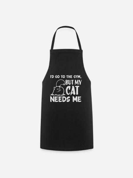 Chat et sport - Tablier de cuisine - noir