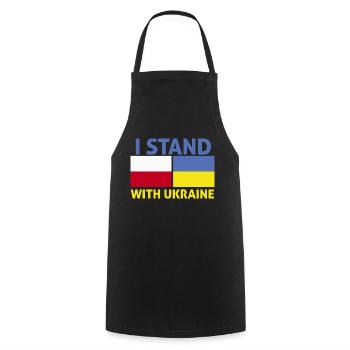 Ich bin mit der ukrainischen Flagge polens - Kochschürze - Schwarz - Vorne - AI Model Male 185 dark (185cm)