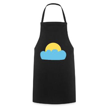 Sonne und Wolken - Kochschürze - Schwarz - Vorne - AI Model Male 185 dark (185cm)