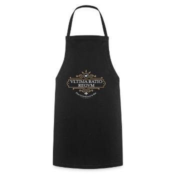 ⚜️ ultima ratio regum (clear logo) - Cooking Apron - black - Front - AI Model Male 185 dark (185cm)