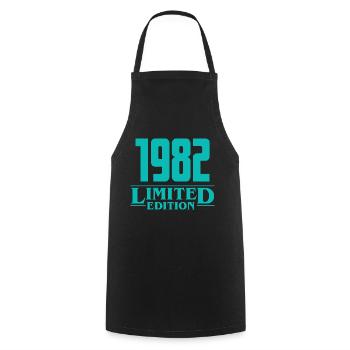 1982 Édition Limitée 40e Anniversaire Jeunes Filles - Tablier de cuisine - noir - Devant - AI Model Male 185 dark (185cm)
