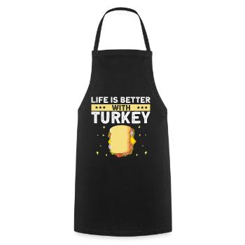 Food Love Sandwich Baguette Ketchup - Tablier de cuisine - noir - Devant - AI Model Male 185 dark (185cm)