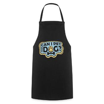 Caressez votre chien en disant - Tablier de cuisine - noir - Devant - AI Model Male 185 dark (185cm)