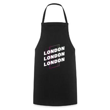 London England UK City Font Skyline Home - Cooking Apron - black - Front - AI Model Male 185 dark (185cm)