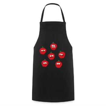 Pommes - Tablier de cuisine - noir - Devant - AI Model Male 185 dark (185cm)