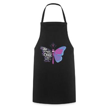I can do everything through Christ - Cooking Apron - black - Front - AI Model Male 185 dark (185cm)