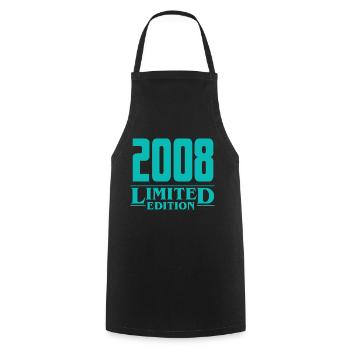 2008 Limited Edition Birthday Design - Cooking Apron - black - Front - AI Model Male 185 dark (185cm)