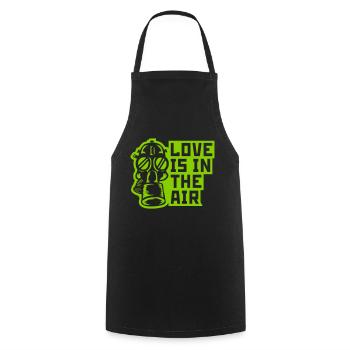 Gas mask love in air - Cooking Apron - black - Front - AI Model Male 185 dark (185cm)