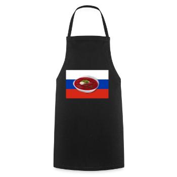 Borschtsch, Russische Suppe - Kochschürze - Schwarz - Vorne - AI Model Male 185 dark (185cm)