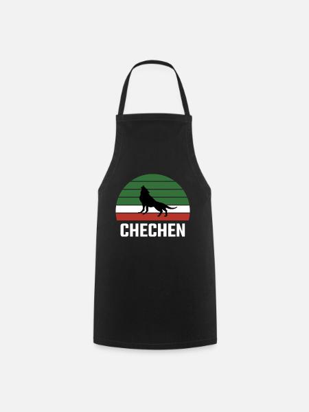 Chechnya Chechen Tschetschenien Borz Wolf Flagge - Kochschürze - Schwarz