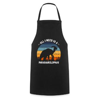 Parasaurolophus for dinosaurs and fosil hunters - Cooking Apron - black - Front - AI Model Male 185 dark (185cm)