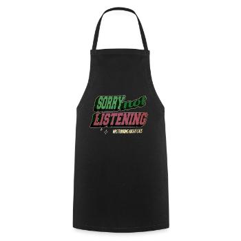 chat fesses tshirts animal guenon kitty grand chat humour - Tablier de cuisine - noir - Devant - AI Model Male 185 dark (185cm)