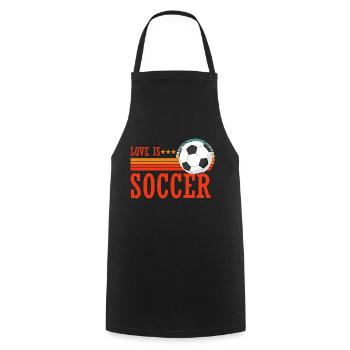 Love is Soccer Fußball Fan Sport Leidenschaft WM - Kochschürze - Schwarz - Vorne - AI Model Male 185 dark (185cm)