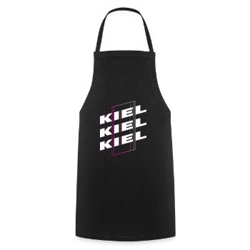 Kiel Germany City Font Skyline Home - Cooking Apron - black - Front - AI Model Male 185 dark (185cm)