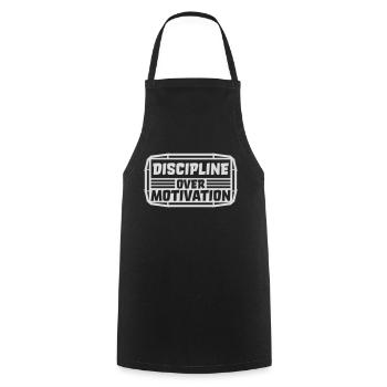 discipline over motivation Zitat - Kochschürze - Schwarz - Vorne - AI Model Male 185 dark (185cm)