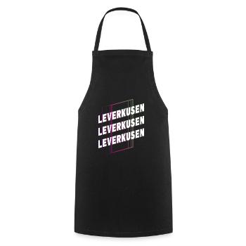 Leverkusen Germany City Font Skyline - Cooking Apron - black - Front - AI Model Male 185 dark (185cm)