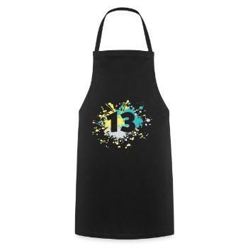Splash couleur numéro 13 - Tablier de cuisine - noir - Devant - AI Model Male 185 dark (185cm)