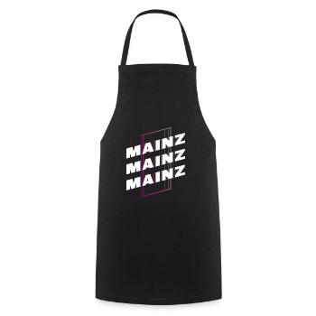Mainz Deutschland Stadt Schrift Skyline Heimat - Kochschürze - Schwarz - Vorne - AI Model Male 185 dark (185cm)
