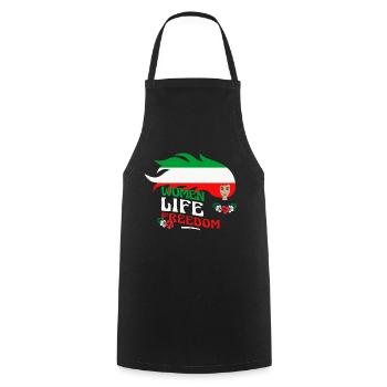 Cute Iranian Women - Women Life Freedom - Cooking Apron - black - Front - AI Model Male 185 dark (185cm)