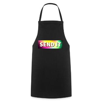 SEND IT box logo - Cooking Apron - black - Front - AI Model Male 185 dark (185cm)