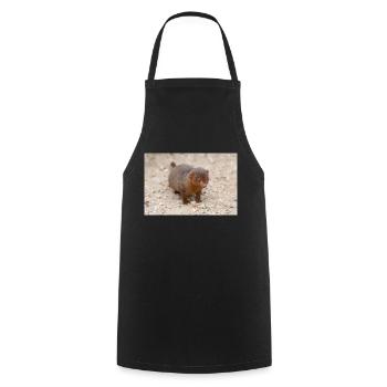 dwarf mongoose (in german Zwergmangusten) Helogale - Cooking Apron - black - Front - AI Model Male 185 dark (185cm)