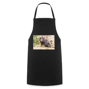 Tasmanian Devil (in german Beutelteufel) - Cooking Apron - black - Front - AI Model Male 185 dark (185cm)