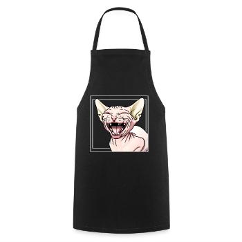 Sphynx Cat - Cooking Apron - black - Front - AI Model Male 185 dark (185cm)