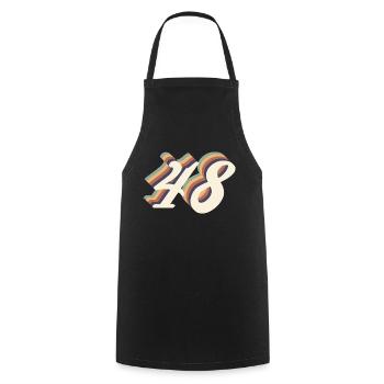 48th anniversary vintage - Cooking Apron - black - Front - AI Model Male 185 dark (185cm)