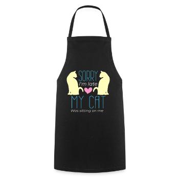 Delay Cat Cat Lovers Surprise Fun - Cooking Apron - black - Front - AI Model Male 185 dark (185cm)