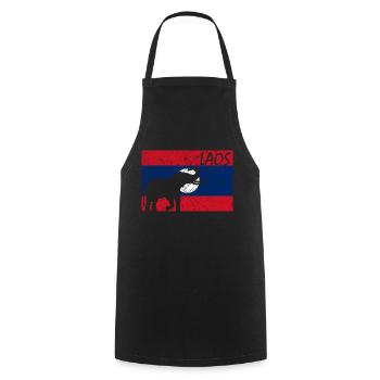 Laos Laote Laoten Stolz Flagge Kreis I Geschenk - Kochschürze - Schwarz - Vorne - AI Model Male 185 dark (185cm)