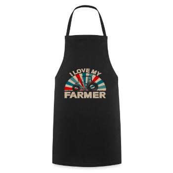 J’aime mon agriculteur - Tablier de cuisine - noir - Devant - AI Model Male 185 dark (185cm)