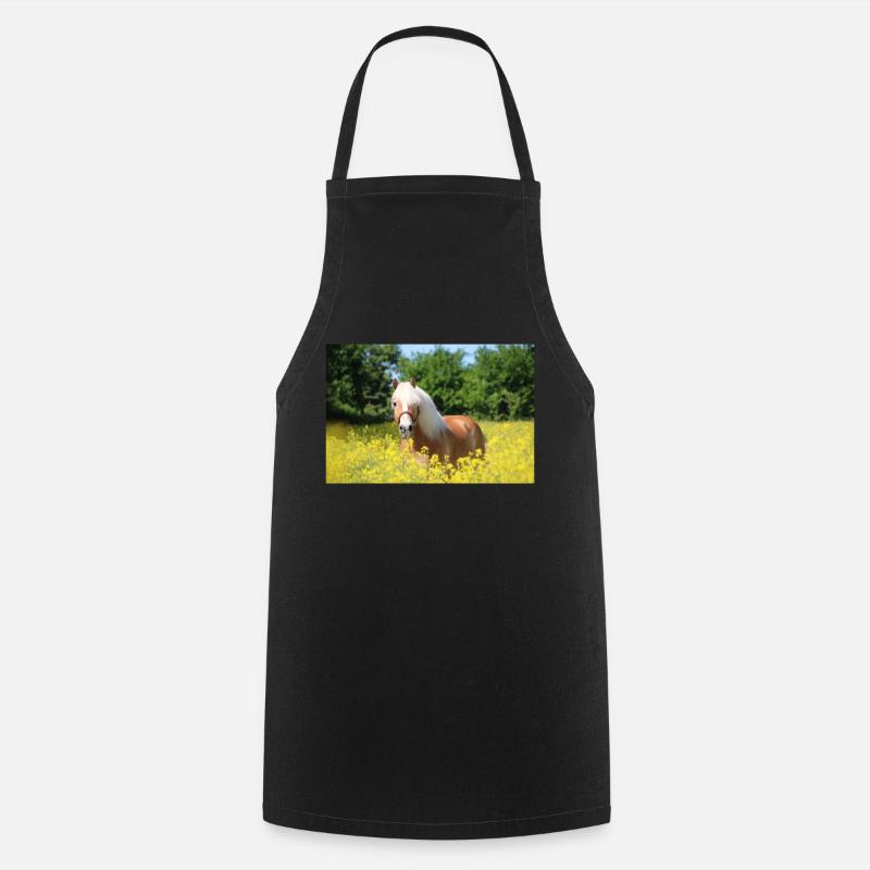 Haflinger dans le colza - Tablier de cuisine - noir