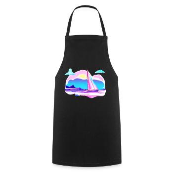 Sailing Sailing Sailing Sailing Sailing boat - Cooking Apron - black - Front - AI Model Male 185 dark (185cm)