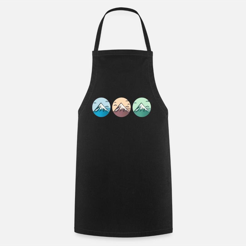 Mountain Landscape Geometric Art - Cooking Apron - black