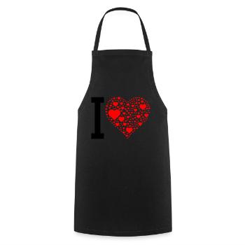 i love design 2 - Kochschürze - Schwarz - Vorne - AI Model Male 185 dark (185cm)