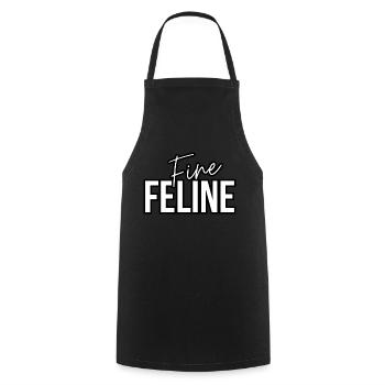 Feline Fine Trendy Cat Quote Design - Cooking Apron - black - Front - AI Model Male 185 dark (185cm)