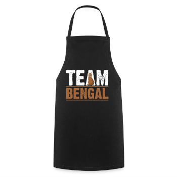 Cat Bengal Cat - Cooking Apron - black - Front - AI Model Male 185 dark (185cm)