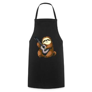 Paresseux musical - Tablier de cuisine - noir - Devant - AI Model Male 185 dark (185cm)