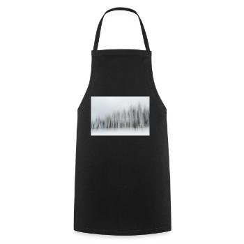 Une rangée de conifères enneigés dans un paysage hivernal en m - Tablier de cuisine - noir - Devant - AI Model Male 185 dark (185cm)