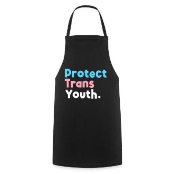 Protect Trans Youth Transgender LGBT Pride - Cooking Apron - black - Front - AI Model Male 185 dark (185cm)