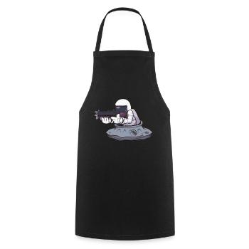 Astronaut With Weapon - Cooking Apron - black - Front - AI Model Male 185 dark (185cm)