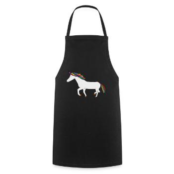 colorful unicorn - Cooking Apron - black - Front - AI Model Male 185 dark (185cm)