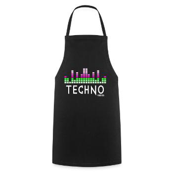 Techno forever - Cooking Apron - black - Front - AI Model Male 185 dark (185cm)