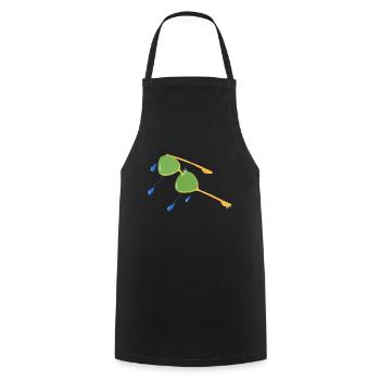 GLASSES THAT I COULD NOT BUY WHEN I WAS YOUNG v.Final - Cooking Apron - black - Front - AI Model Male 185 dark (185cm)