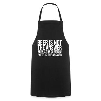 Fête de la boisson alcoolisée à la bière - Tablier de cuisine - noir - Devant - AI Model Male 185 dark (185cm)